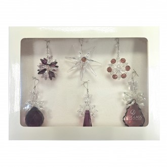 Set of ornaments 6 pcs – different shapes, ametyst